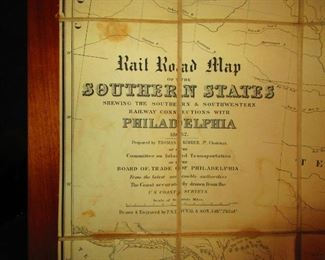 Detail of Civil War Era Map of Southern States Belonging to General G.W. Morgan Ca. 1862. (Rail Road Map of the Southern States), P.S. Douval & Son