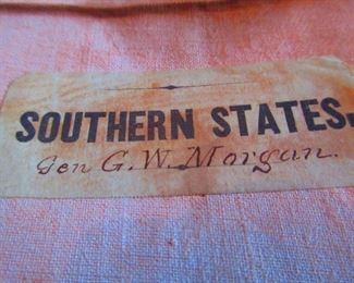 Detail of Civil War Era Map of Southern States Belonging to General G.W. Morgan Ca. 1862. Rail Road Map of the Southern States, P.S. Douval & Son
