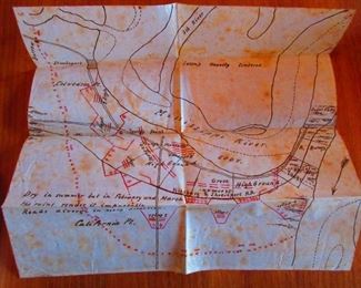 Hand drawn map detailing positions of Union forces near Young's Point, Louisiana during the Vicksburg Campaign, ca. early 1863; attributed to General George W. Morgan.