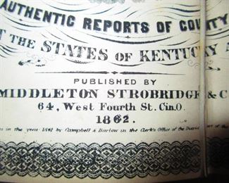 Detail to LG Civil War Era Map of Kentucky & Tennessee, Belonging to General G.W. Morgan Ca. 1862. Middleton Strobridge & Co.