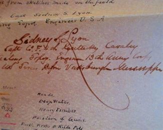 Detail of Battlefield Map Found Tucked in Civil War Era Map of Kentucky & Tennessee, Belonging to General G.W. Morgan (Ca. 1863). Hand Drawing on Parchment, with Details to Fortifications at Battle of Arkansas Post, as Commanded by General Morgan