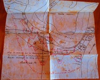 Hand drawn map detailing positions of Union forces near Young's Point, Louisiana during the Vicksburg Campaign, ca. early 1863; attributed to General George W. Morgan.