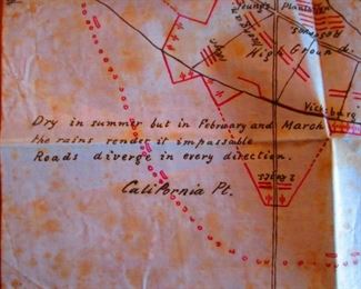 Hand drawn map detailing positions of Union forces near Young's Point, Louisiana during the Vicksburg Campaign, ca. early 1863; attributed to General George W. Morgan.