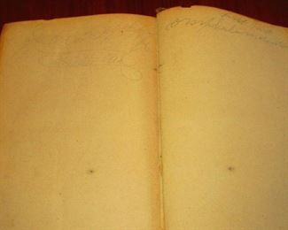 Signatures in "A System of Human Anatomy" Illustrated Medical Book ca. 1848