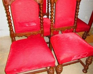 Group of Four Jacobean Style Sidechairs