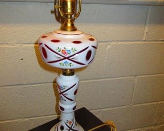 Cut to Ruby Oil Lamp Base
