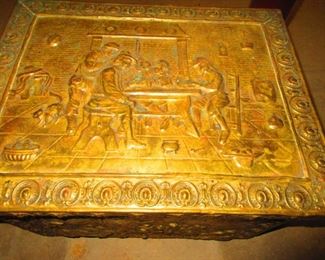 Detail of Brass Kindling Box
