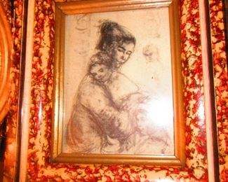 Hibel Print in Victorian Frame