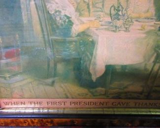 Detail of Print "When the first President Gave Thanks"