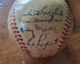 Detail of 1950 Yankees World Series Team Signed Baseball