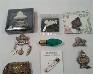 pins and brooches including sterling silver