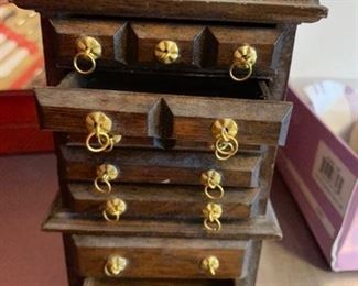 Jewelry box miniature high boy dresser