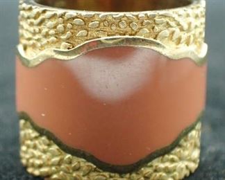 Sonia Rykiel Goldtone Size 6 Ring W/ Organic Pattern