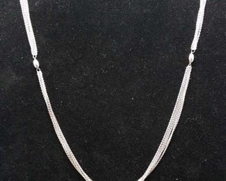 Sterling Silver Italian Necklace W/ Silver Beads