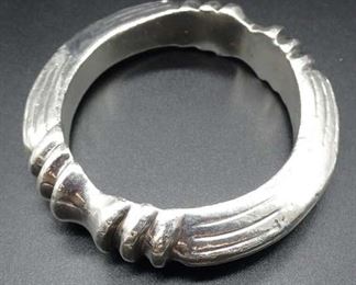 Sterling Silver Chunky Bangle Bracelet