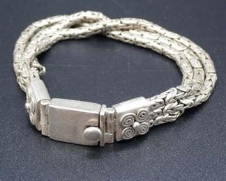 Sterling Silver Triple Twisted Rope Bracelet
