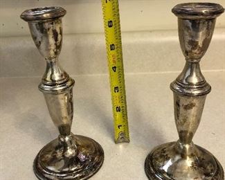 7" Sterling Candlesticks with Candleabra pieces