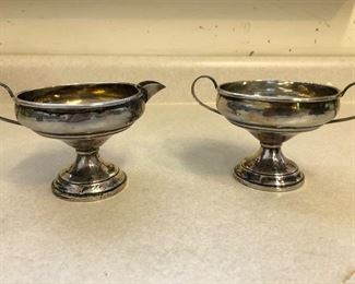 3" tall Sterling Silver Creamer and sugar