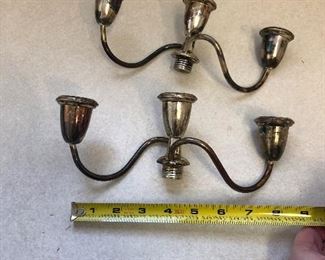 7" Sterling Candlesticks with Candleabra pieces
