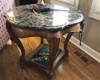 Marble Top Accent Side Table