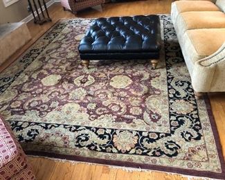 Large Rug Black and Burgundy