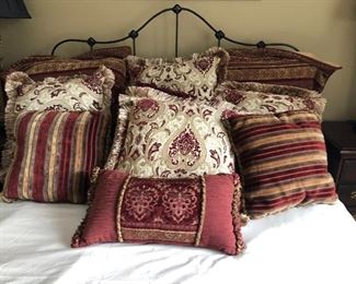 Burgundy Ivory decor pillows