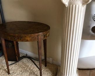 Thomasville side table and white pillar
