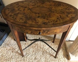 Thomasville Oval Side Table with drawer