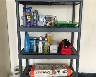 Storage Shelves and cleaners