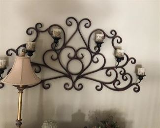 Heart Iron Candle Wall Sconce for 6