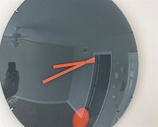 Mod Orange circle dome clock