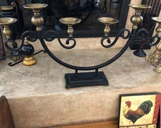 Iron and Gold 6 candle decor