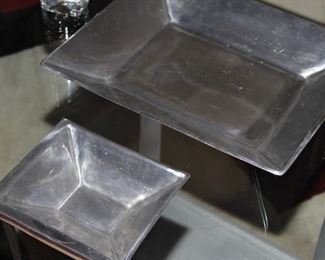 $22.00-Rectangular Pewter Serving Bowl-$7.00 for the small metal bowl.