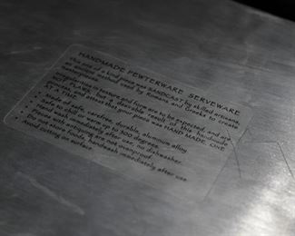 $22.00-Back side of Rectangular Pewter Serving Bowl