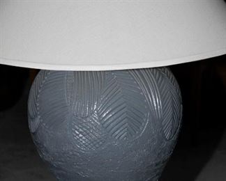 $55.00-Gray Leaf Table Lamp with White Shade