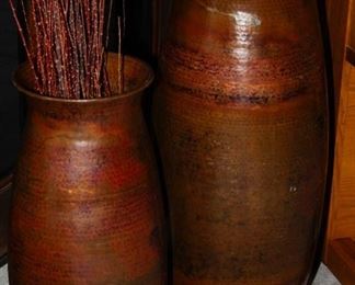 $125.00-Short Copper Vase with Sticks, $215.00-Tall Copper Vase with Sticks