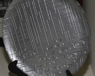 $15.00-Decorative Gray Plate on Stand