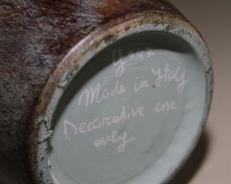 $32.00-Base of the Brown Italian Floor Vase