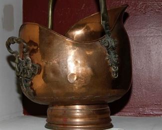 $55.00-Copper Pedestal Pitcher with Handle