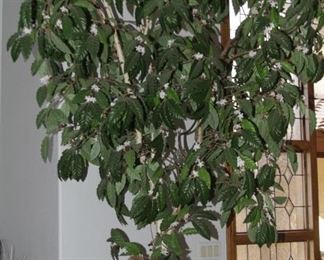 $250.00-Large Faux Floral Tree in Black Planter-approx. 8ft tall