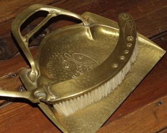 $35.00-Vintage Brass Dustpan & Broom