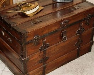 $125.00-Dark Brown Vintage Trunk