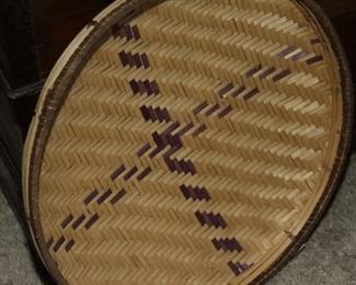 $35.00-Shallow Brown & Tan Indian Basket