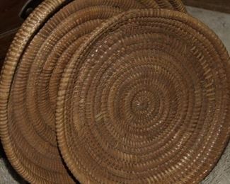 $28.00-Small Rattan Shallow Basket, $45.00-Brown Shallow Rattan Basket-Large