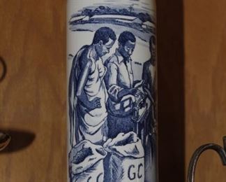 $12.00-Blue & White Westermann & Co. Bottle with Stopper