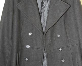 $22.00-Short Mario De Pinto Black Wool Coat