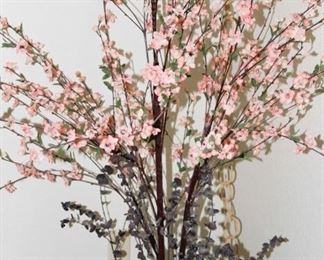 $45.00-Faux Flowering Tree in Rattan Basket