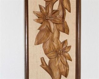 $25.00-Mid Mod Floral Wood Wall Hanging