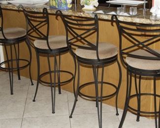 $50.00-Wrought Iron Bar Chairs 1-4
