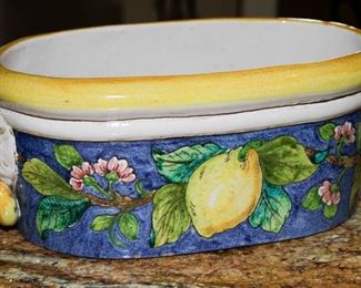 $36.00-Colorful Lemon Bowl with Lionheads